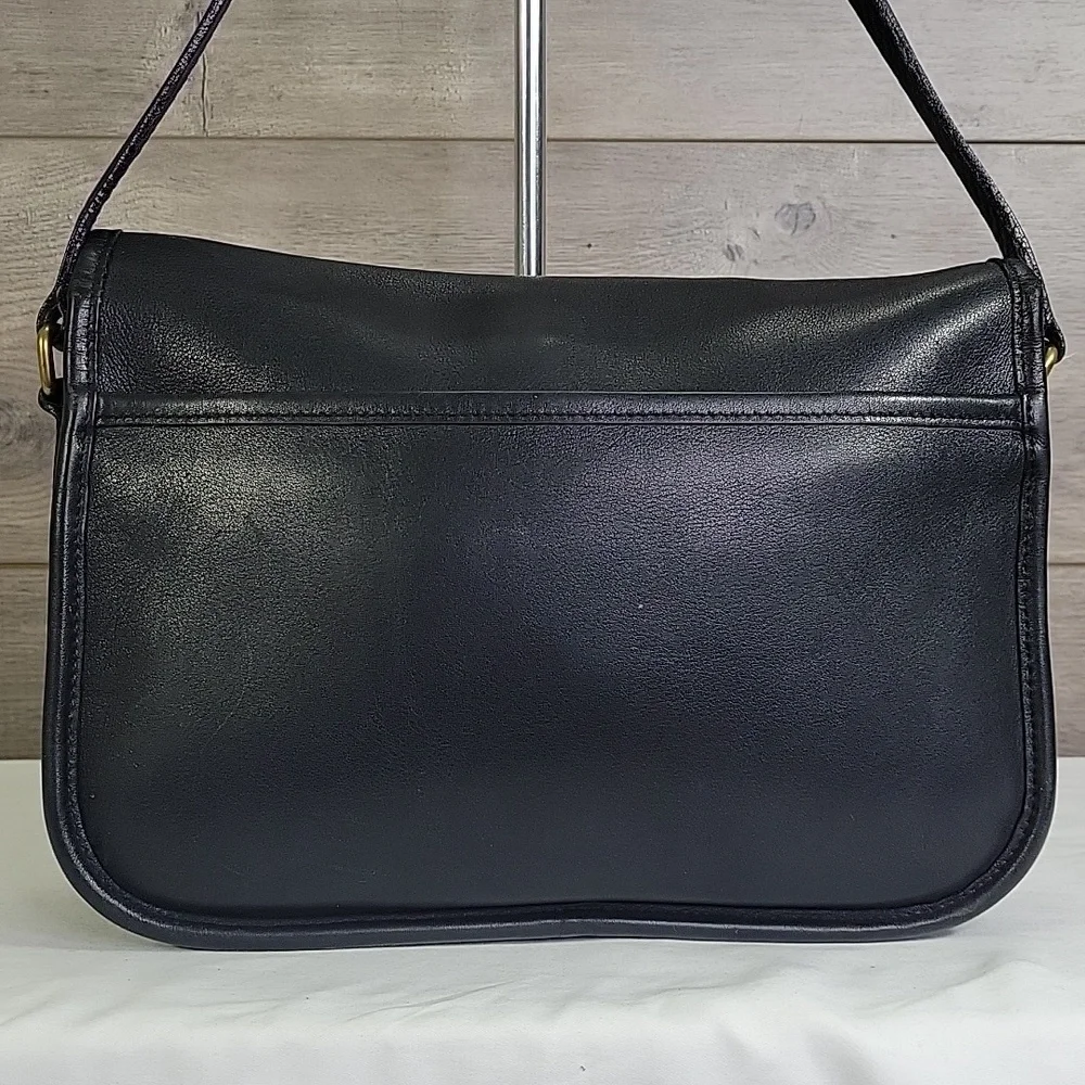 Vintage Coach 9790 Black Leather City Bag Shoulder Bag Satchel Purse - Picture 4 of 13